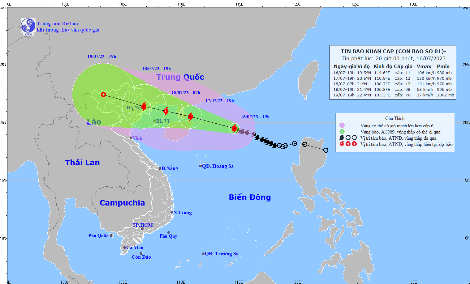 Bão số 1 gió giật cấp 15, cách Móng Cái (Quảng Ninh) 330km